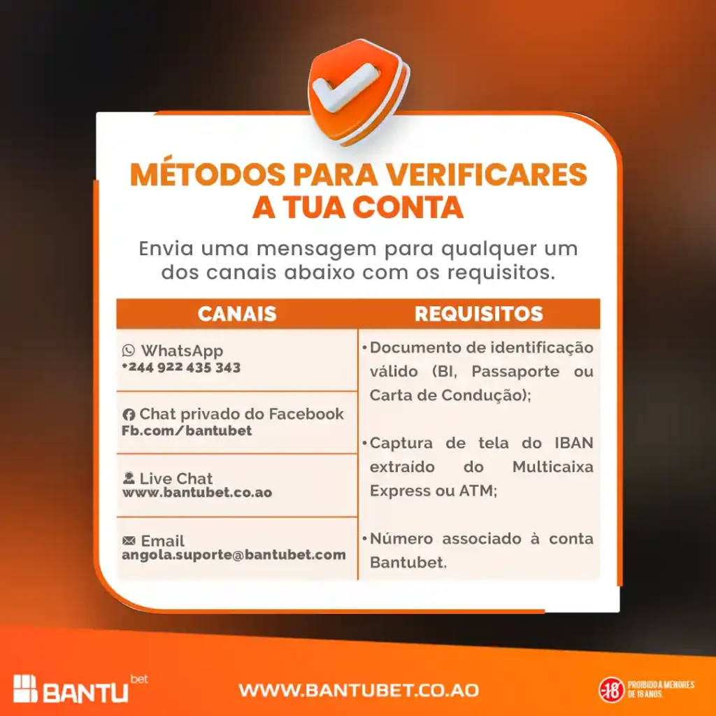 Bantubet verificação de conta